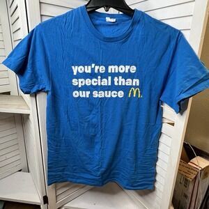 McDonald's Special Sauce Graphic T-Shirt Blue Delta Pro‎ Weight Sz M Promotional